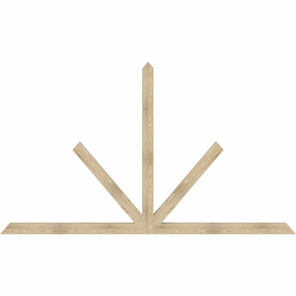Ekena Millwork Saratoga Rough Sawn Timber Gable Bracket, Douglas Fir, 108"W x 63"H x 4"D x 4"F, 14/12 Pitch GBW108X63X0404SAR00RDF - main
